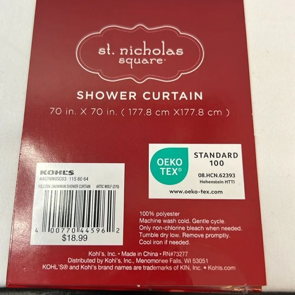St. Nicholas Square Holiday Snowman Themed Shower Curtain